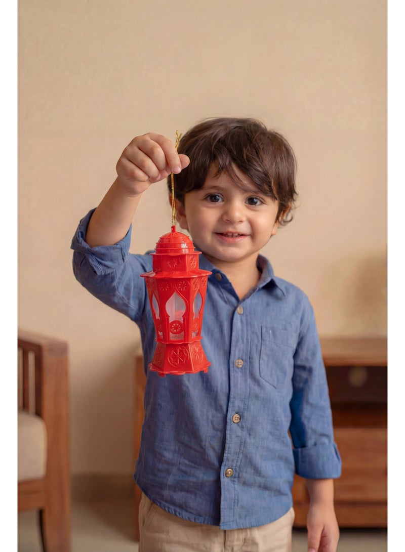 فانوس رمضان البلاستيك للأطفال مع أضواء وأغاني رمضان - Image 1